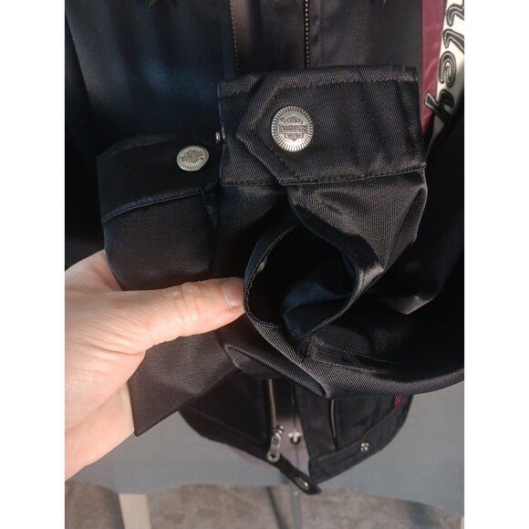 Harley Davidson Womans LARGE Nylon Embroidered Motorcycle Riding Jacket- NWOT - Picture 8 of 16